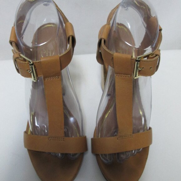 ASH Rachel tan gold buckle platform block heels sandals Size Sz 39 8 - Picture 4 of 11